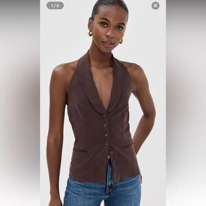 Reformation Alistair Vest Brown Size 8 NWT